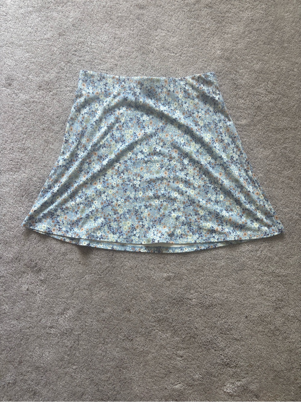 Aritzia Floral A-Line Mini Skirt - Light Blue